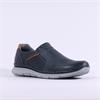 Imac Bergamo Slip On Casual Shoe - Navy Tan Leather